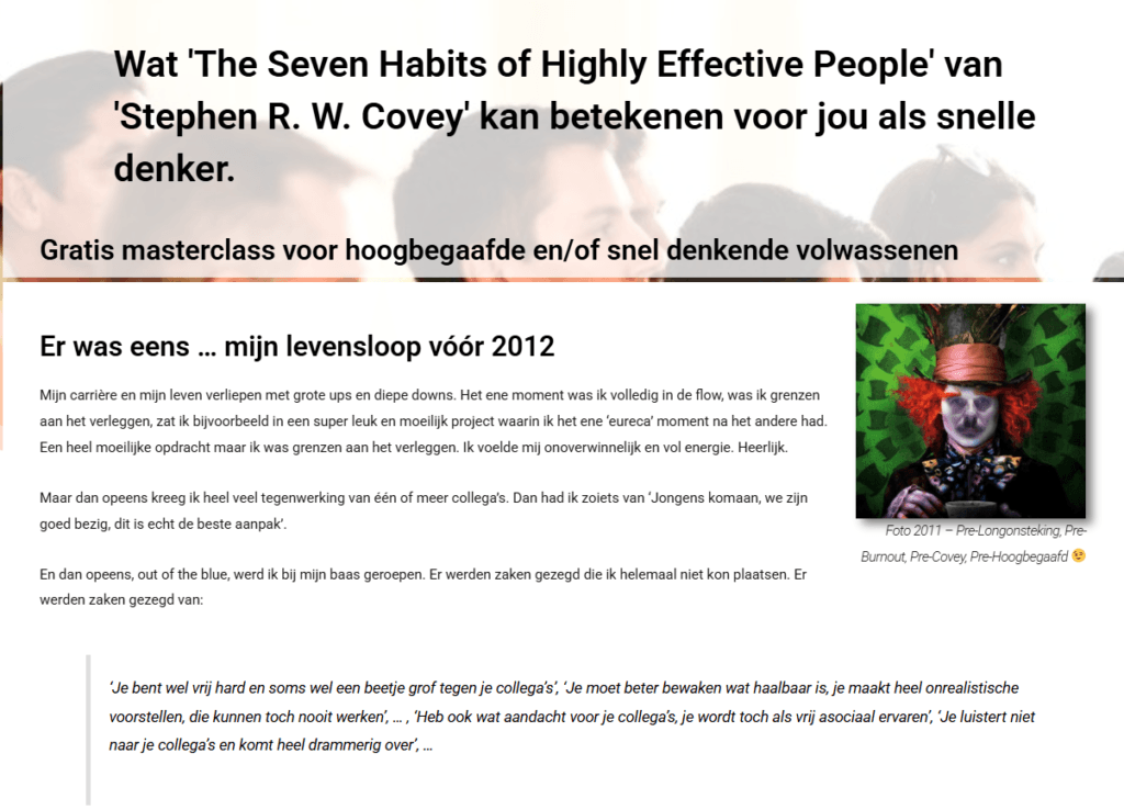 Wat 'The Seven Habits of Highly Effective People' van 'Stephen R. W. Covey' kan betekenen voor jou als snelle denker.